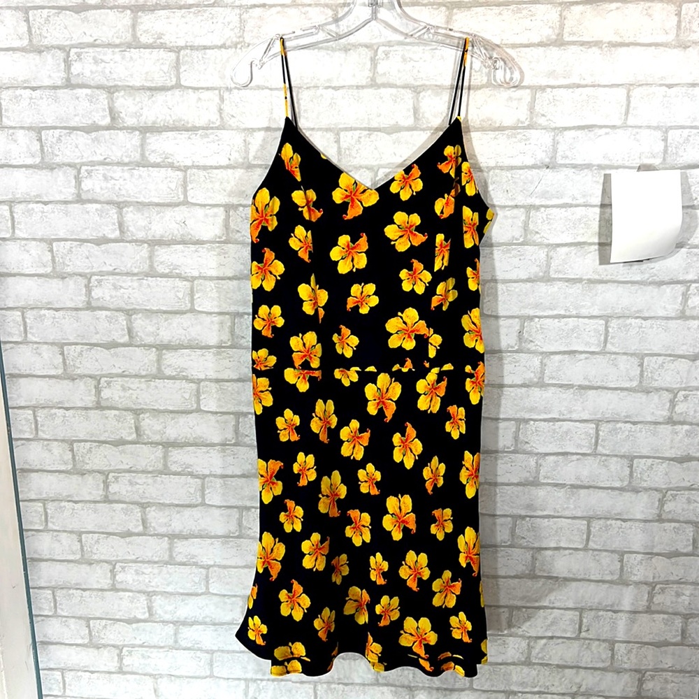 Escada floral silk spaghetti strap dress size 40 - Picture 1 of 9